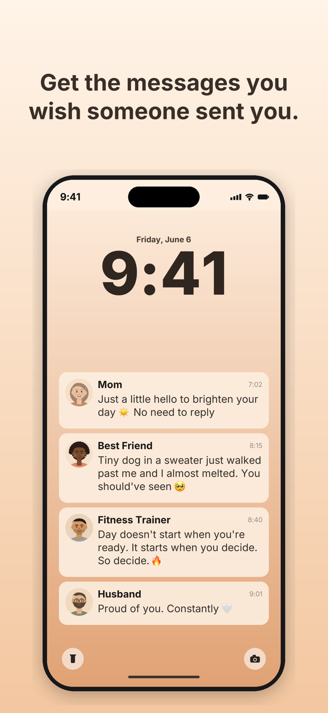 Personas — messages you wish someone sent you