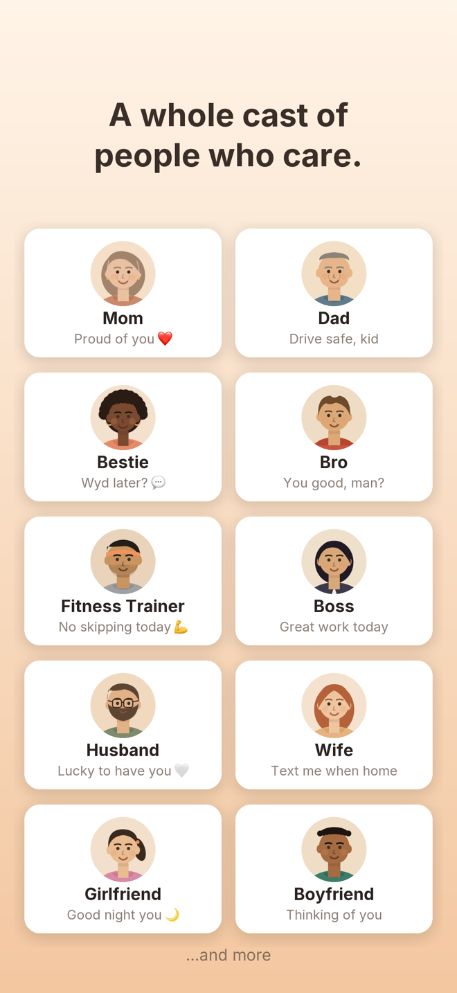 Personas — a whole cast of people who care