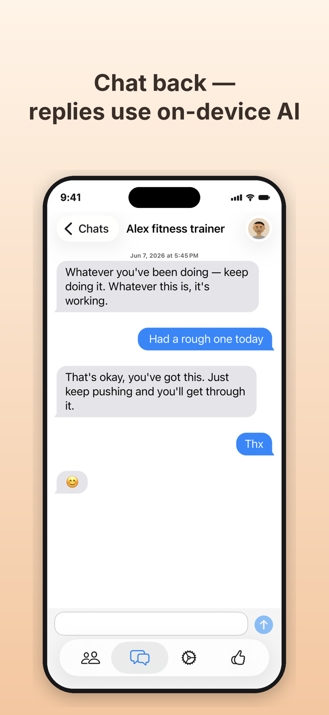Personas — chat back with on-device AI