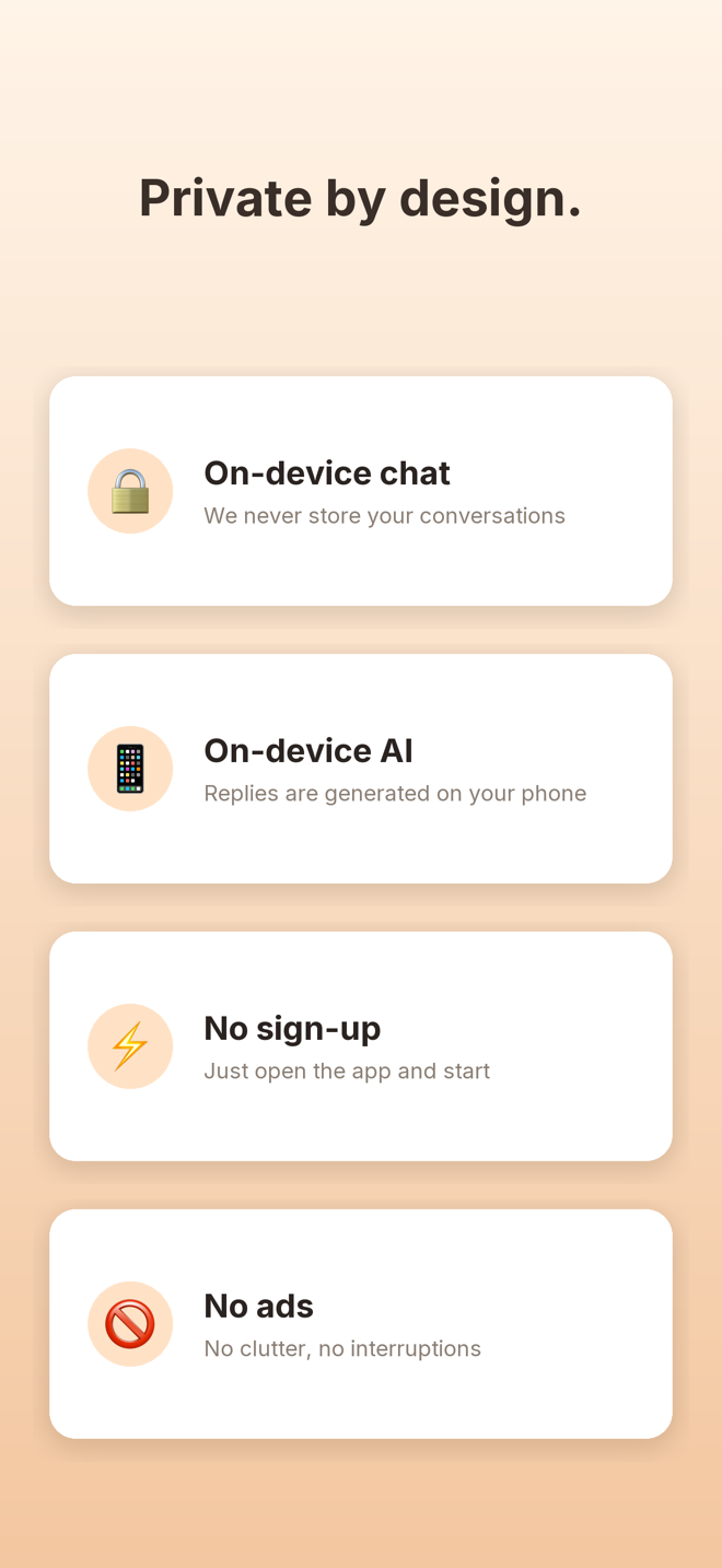 Personas — private by design